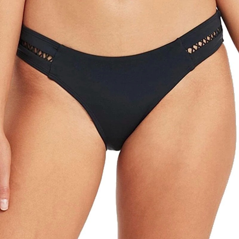 NEW Size 4 Sea Level Swim Lola Charcoal Black Regular Lace Panel Swim Bottoms